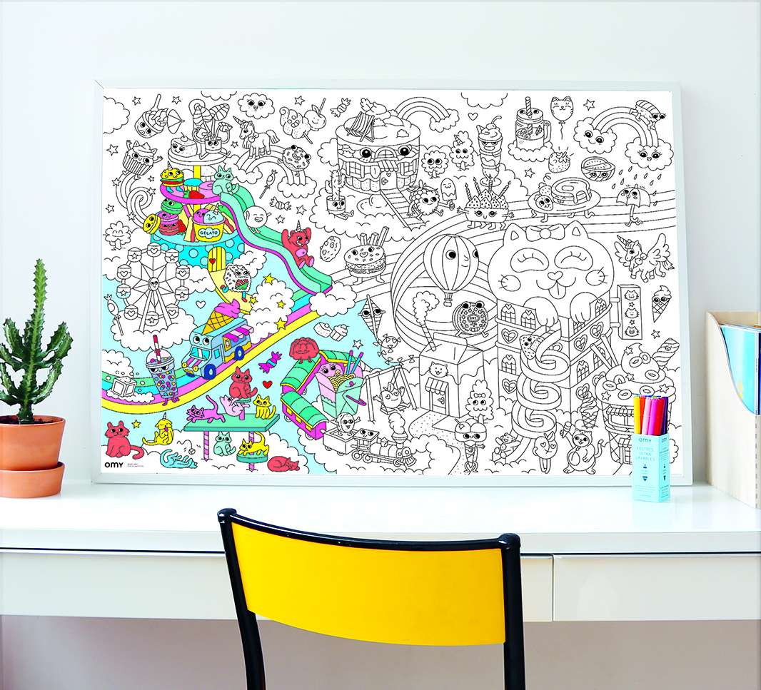 Poster géant à colorier 70 x 100cm - Kawaï – Image 7
