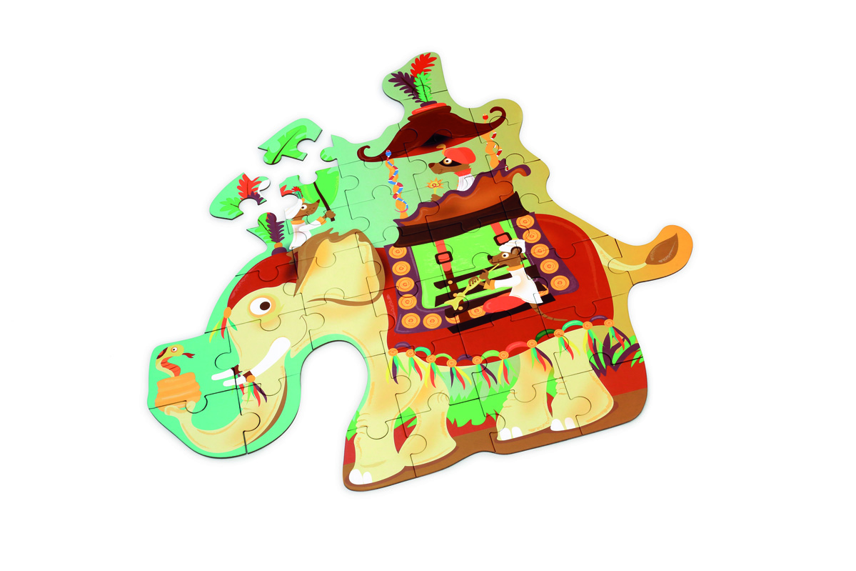 Puzzle éléphant contour, 37 pieces,  50x48.5x0.25cm – Image 2
