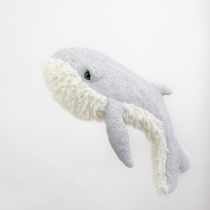 Baleine Gran pa bleu- Petite peluche en tissus cousue main – Image 1