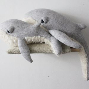 Baleine Gran pa bleu- Petite peluche en tissus cousue main – Image 5