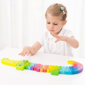 Puzzle Alphabet Crocodile en bois – 26 lettres dès 3 ans – Image 4