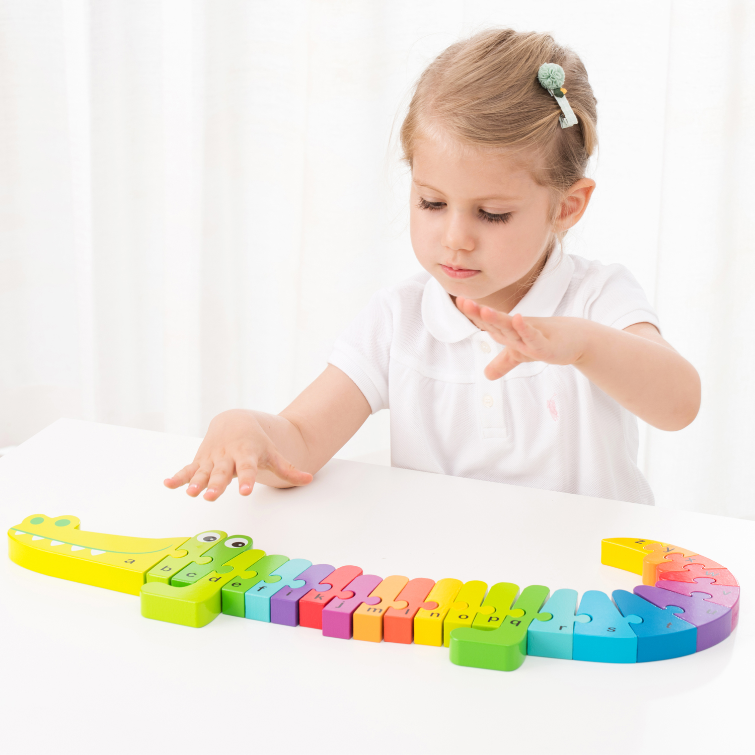 Puzzle Alphabet Crocodile en bois – 26 lettres dès 3 ans – Image 4