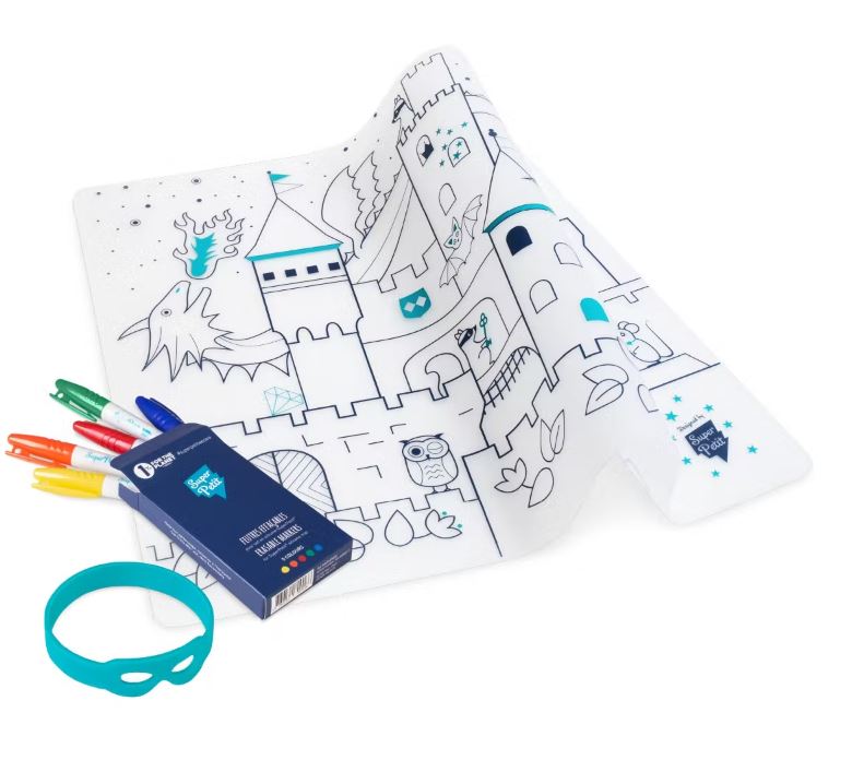 Set de table en silicone à colorier - réutilisable : CHATEAU