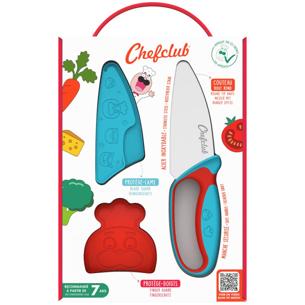 Couteau bleu/rouge Chefclub Kids