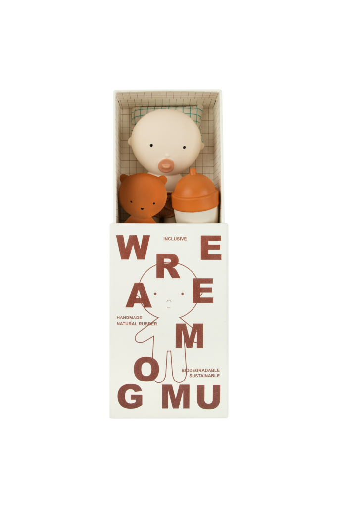 Gommu Pocket, couleur blanche, Mini poupon 10 cm avec ourson et accessoires