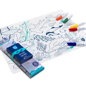 Set de table en silicone à colorier - réutilisable - BARRIÈRE DE CORAIL