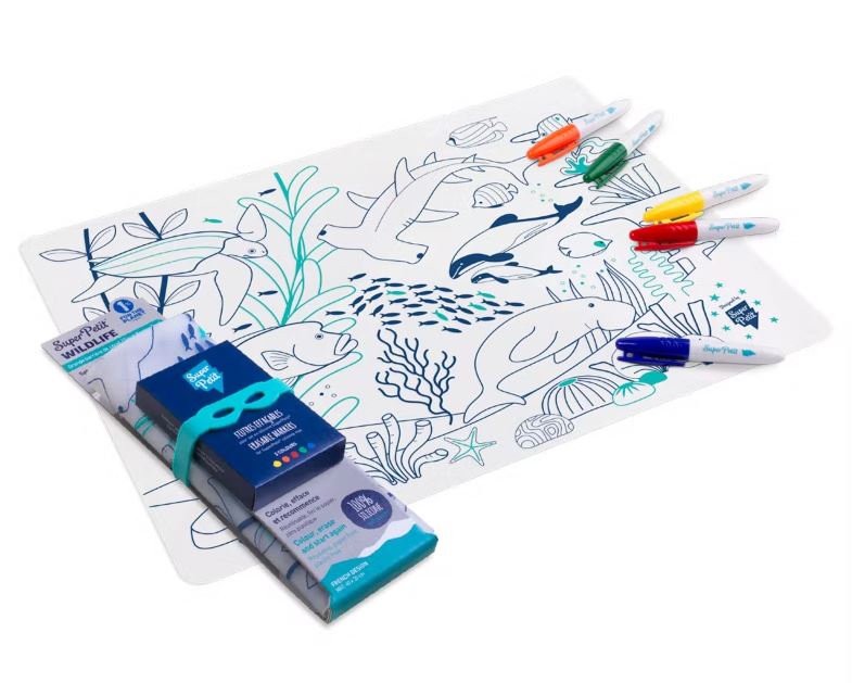 Set de table en silicone à colorier - réutilisable - BARRIÈRE DE CORAIL