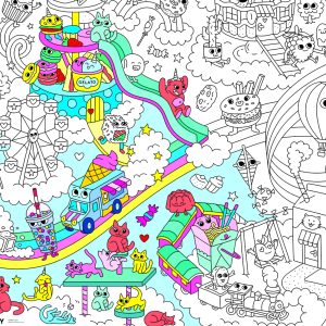 Poster géant à colorier 70 x 100cm - Kawaï – Image 5
