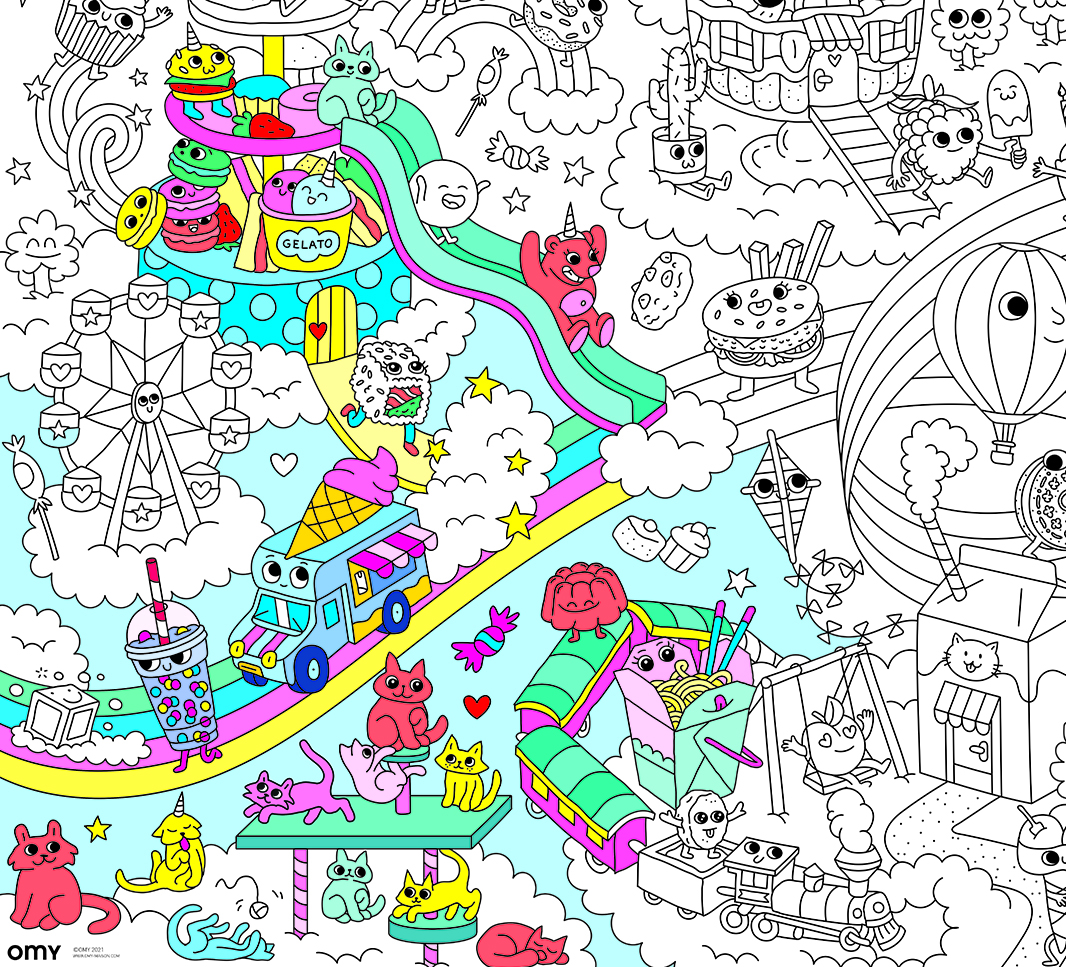 Poster géant à colorier 70 x 100cm - Kawaï – Image 5