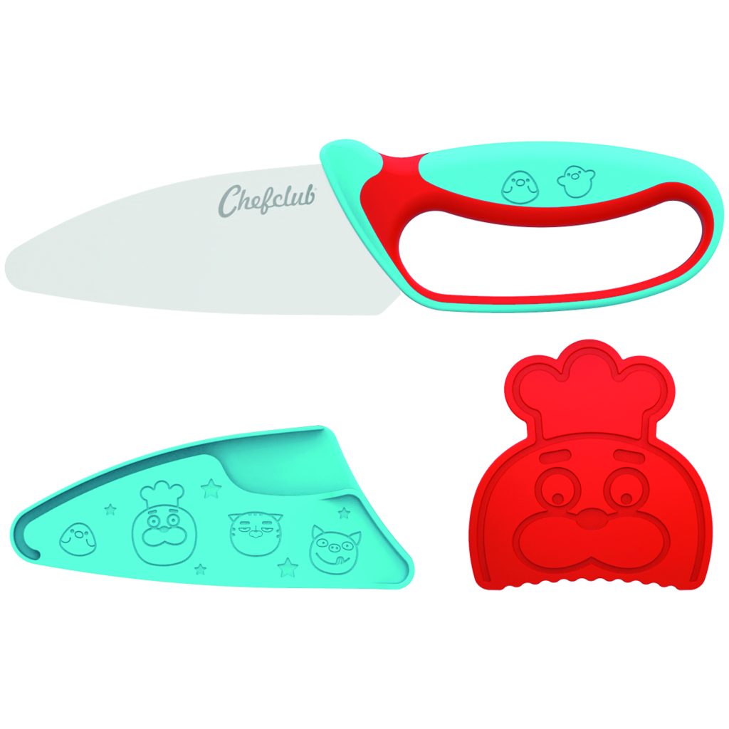 Couteau bleu/rouge Chefclub Kids