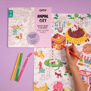Poster géant à colorier - Animal city – Image 3