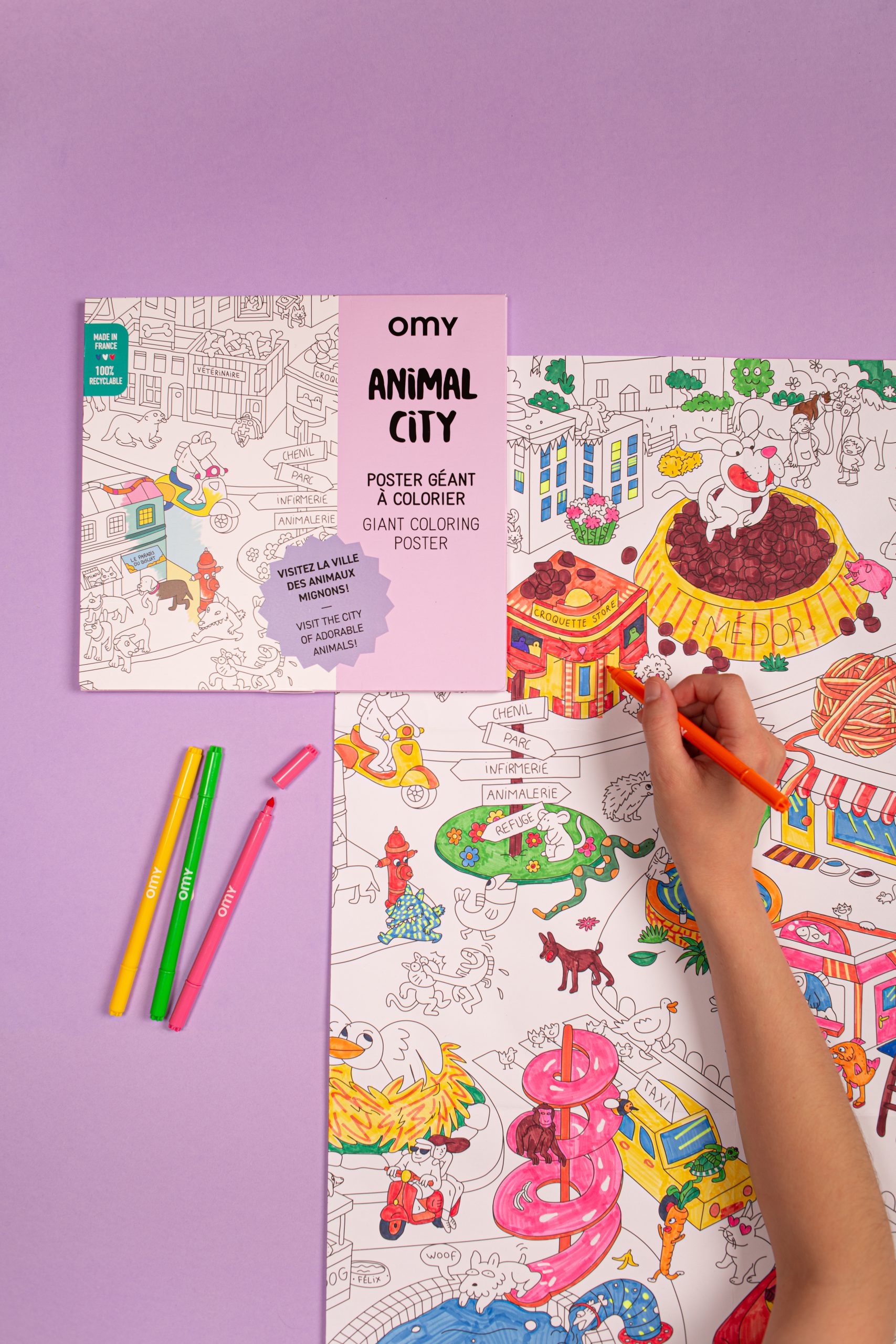 Poster géant à colorier - Animal city – Image 3