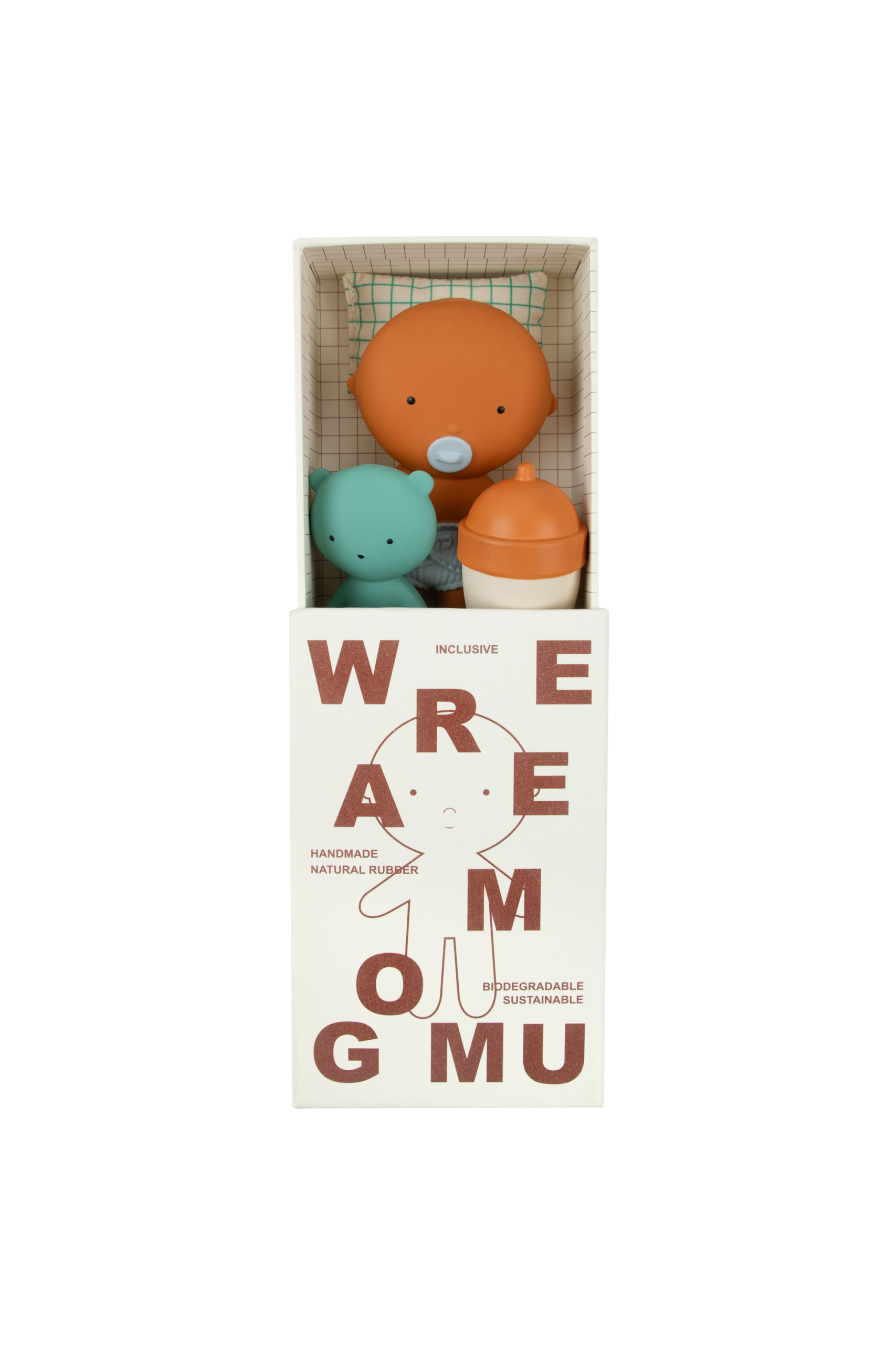 Gommu Pocket, couleur Amande, Mini poupon 10 cm avec ourson et accessoires – Image 4