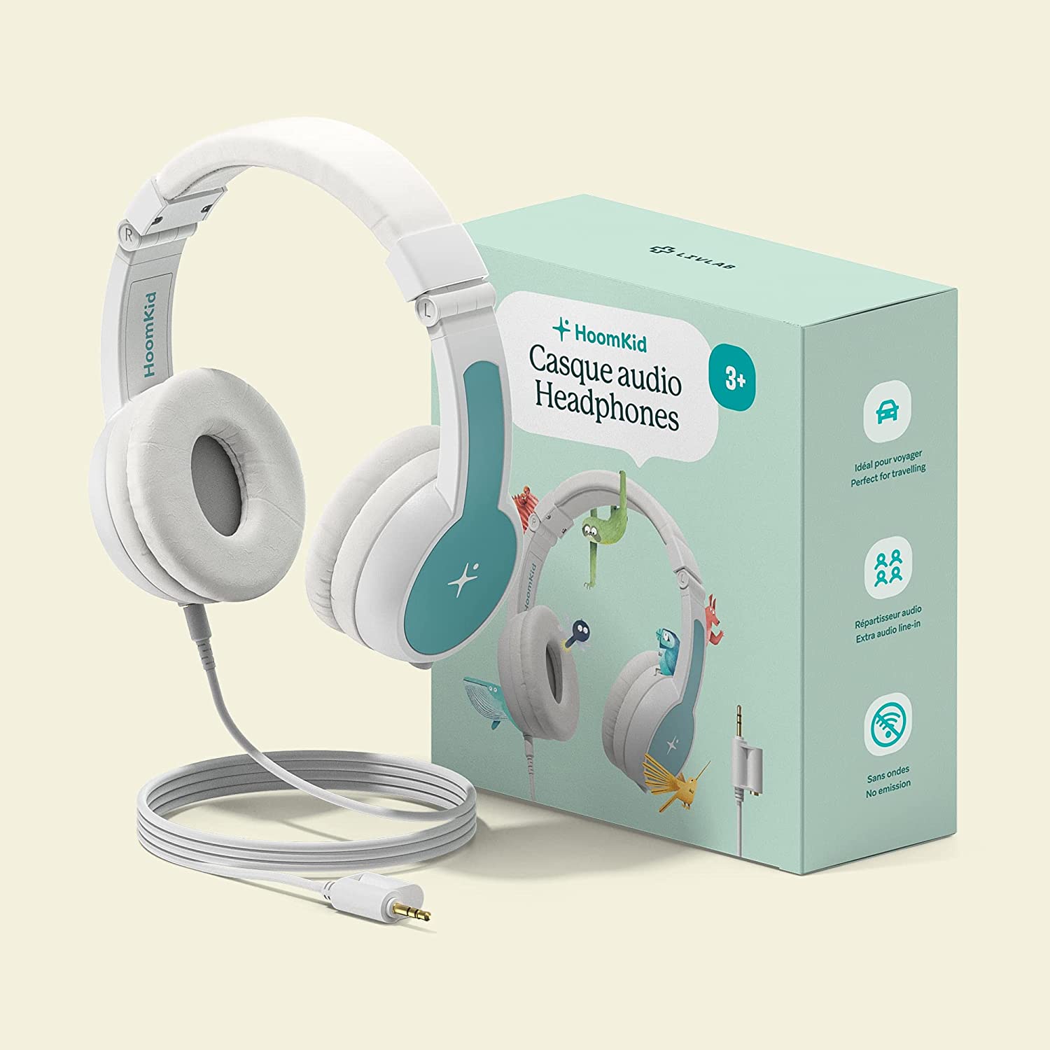 Casque Audio Enfant HoomKid, Confortable - Ajustable, Pliable et Personnalisable – Image 1
