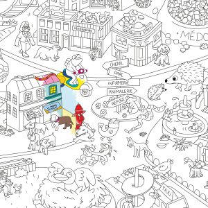 Poster géant à colorier - Animal city – Image 6