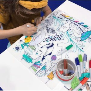 Set de table en silicone à colorier - réutilisable - BARRIÈRE DE CORAIL – Image 5