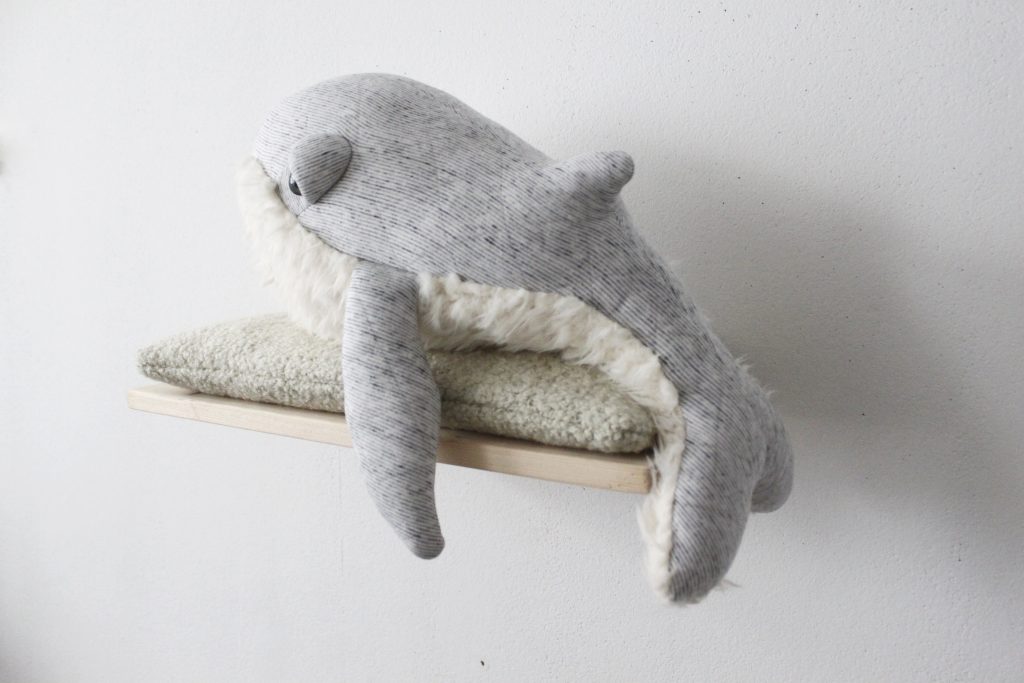 Baleine Gran pa bleu- Petite peluche en tissus cousue main