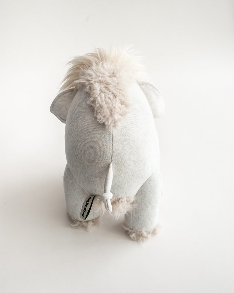 Mammouth bleu glace - Petite peluche en tissus cousue main