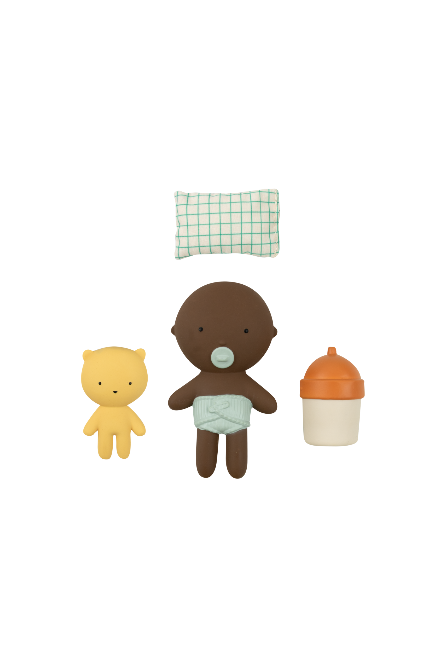 Gommu Pocket, couleur Choco, Mini poupon 10 cm avec ourson et accessoires – Image 2