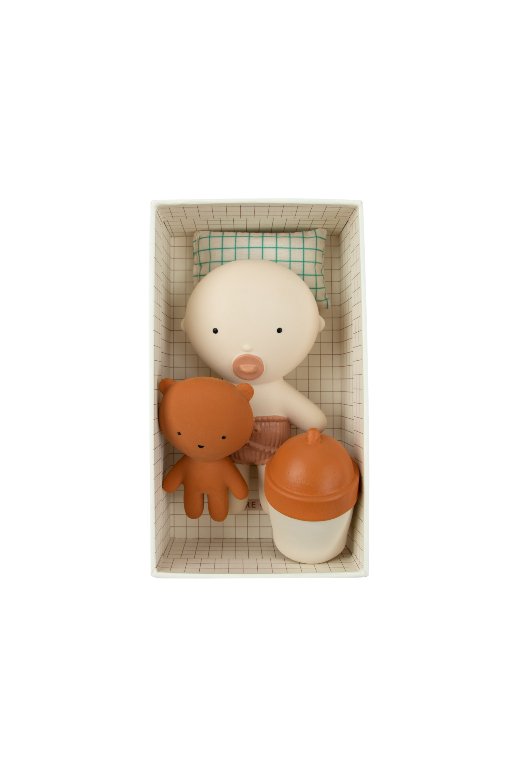 Gommu Pocket, couleur blanche, Mini poupon 10 cm avec ourson et accessoires – Image 1