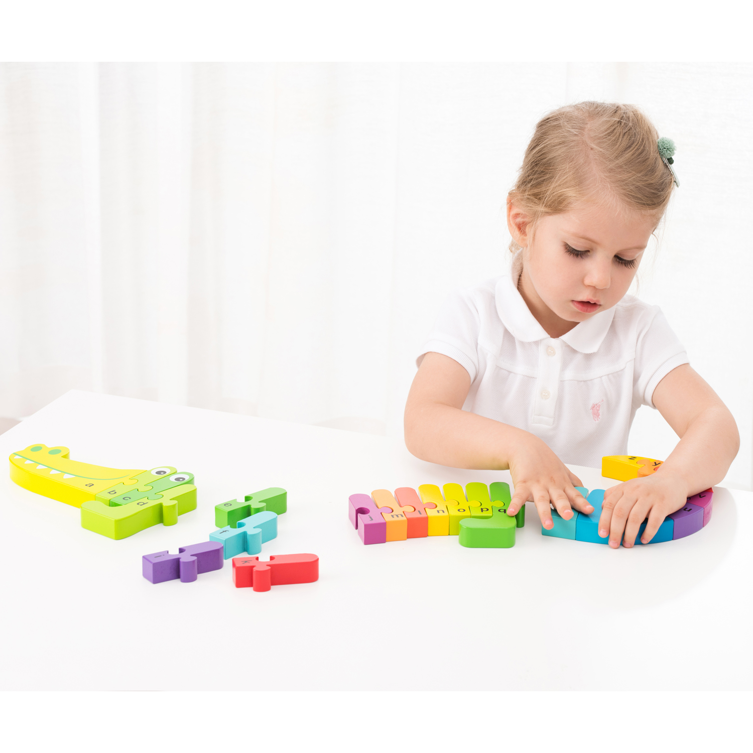 Puzzle Alphabet Crocodile en bois – 26 lettres dès 3 ans – Image 3