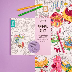 Poster géant à colorier - Animal city – Image 4
