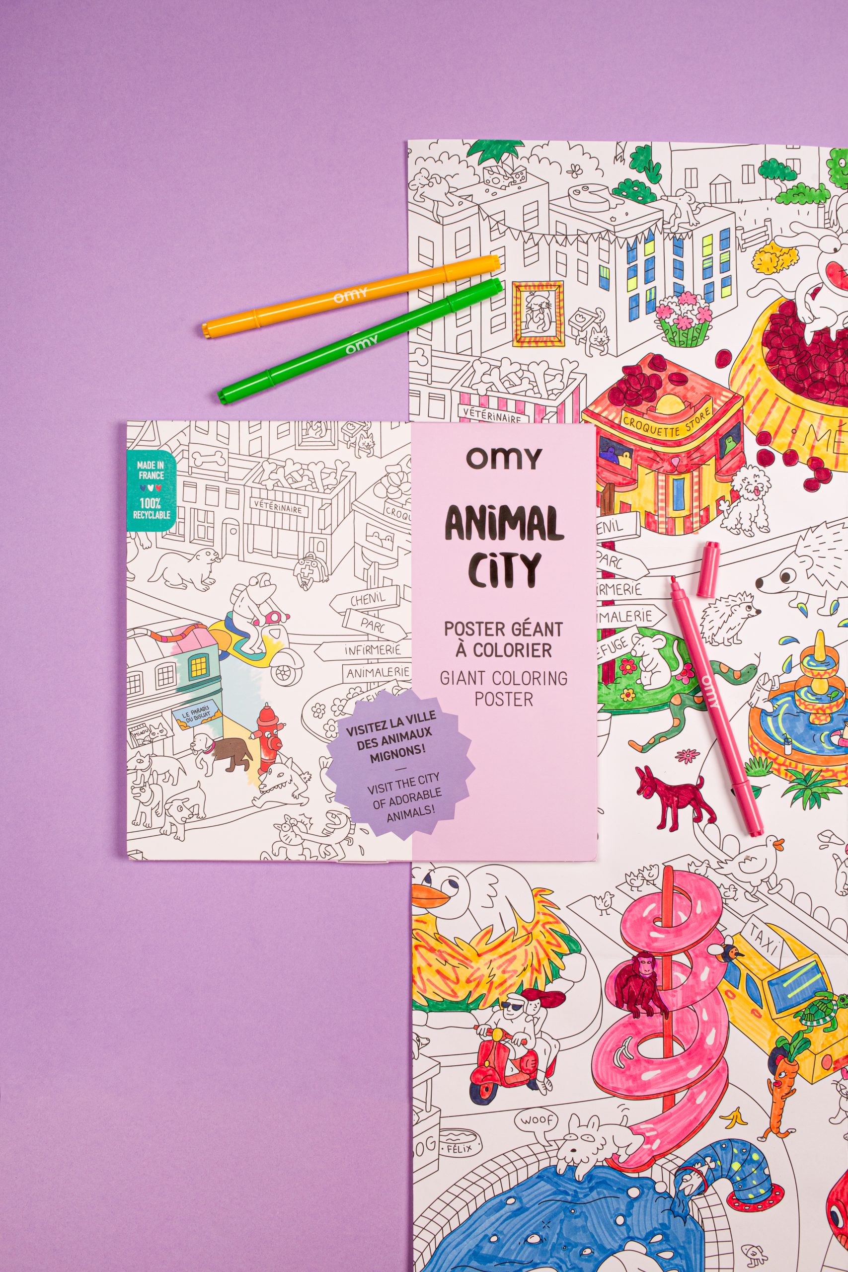 Poster géant à colorier - Animal city – Image 4