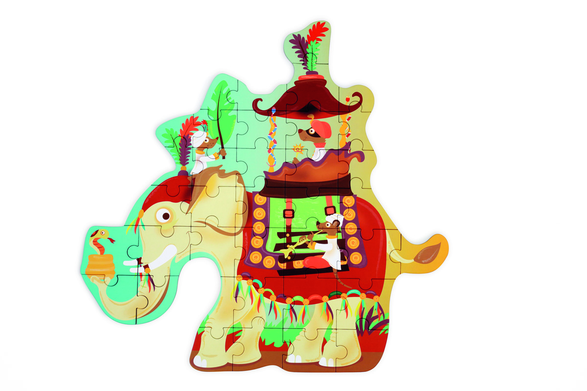 Puzzle éléphant contour, 37 pieces,  50x48.5x0.25cm – Image 5
