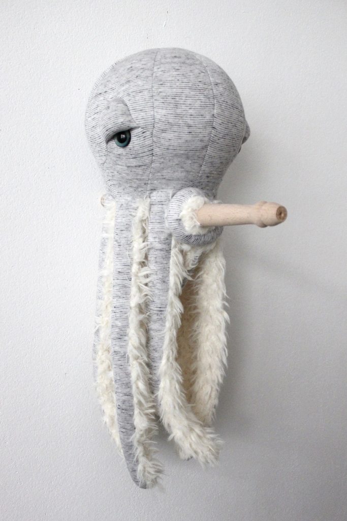 La petite pieuvre Gran Pa - Peluche en tissus cousue main