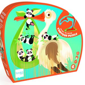 Puzzle contour cigogne, 24 pieces,  32.9 x51.9 x 0.25cm – Image 1