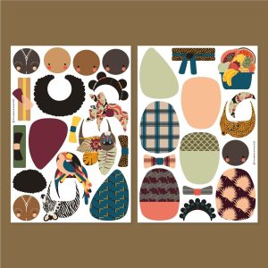 Poupées Africaines, 32 magnets souples, waterproof – Image 3