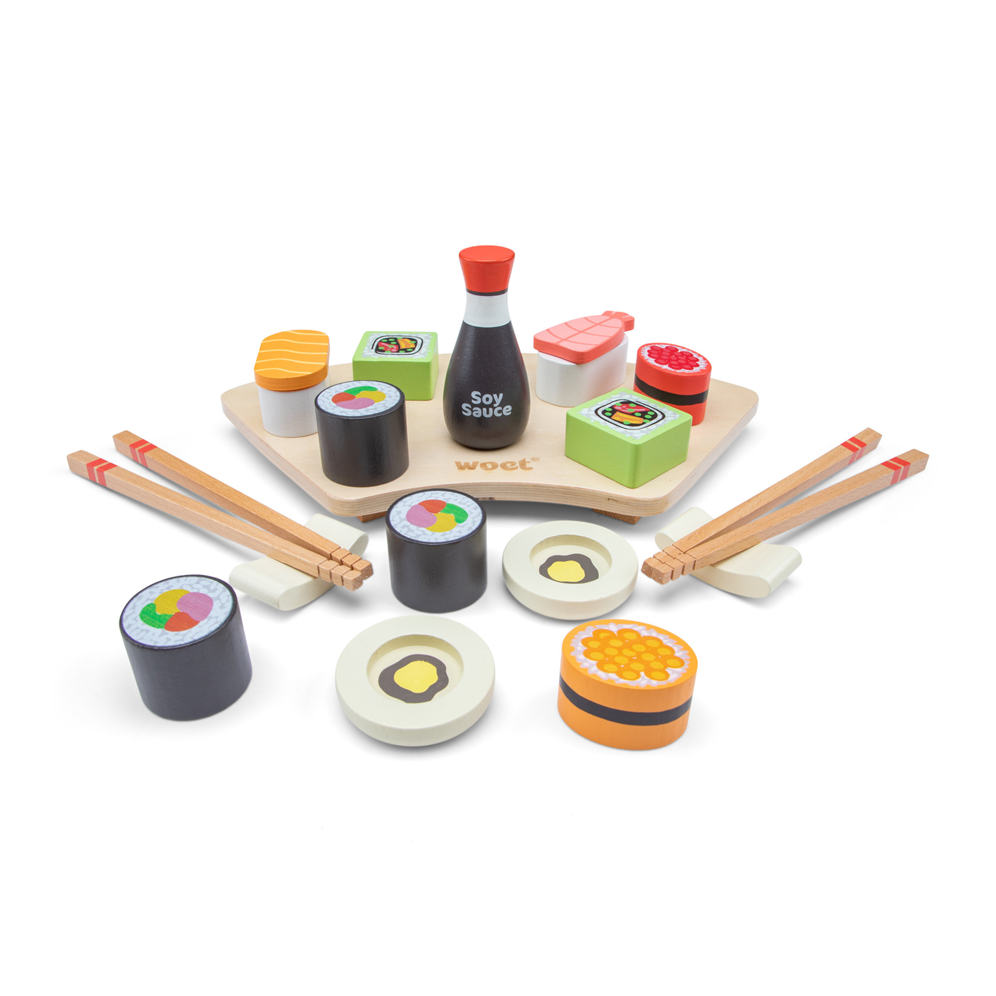 Plateau de sushi 21 pièces en bois certifié FSC – Image 1