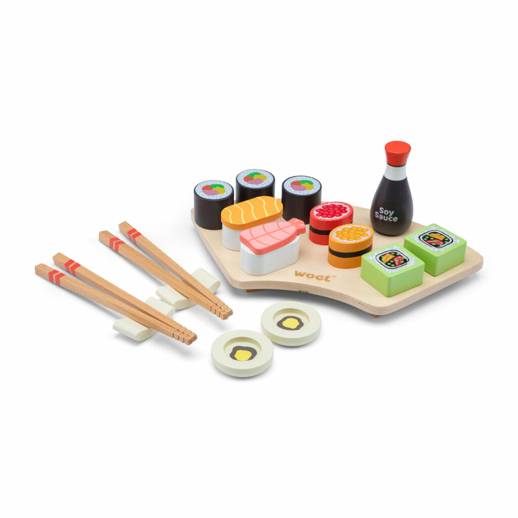 Plateau de sushi 21 pièces en bois certifié FSC