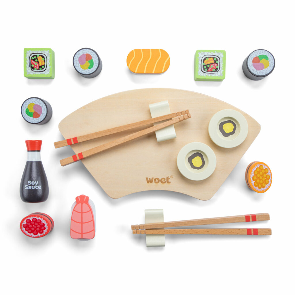 Plateau de sushi 21 pièces en bois certifié FSC