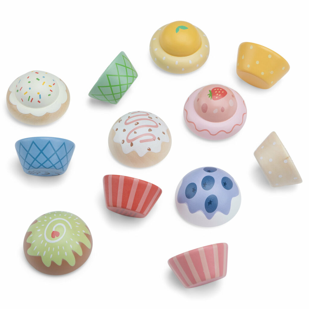 Assortiment de cupcake en bois