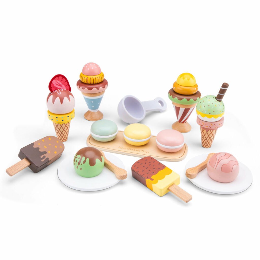Marchand de glaces en bois – Coffret de 26 pièces dès 3 ans