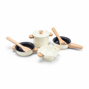 Batterie de cuisine en métal – 7 pièces blanc cassé dès 2 ans – Image 1