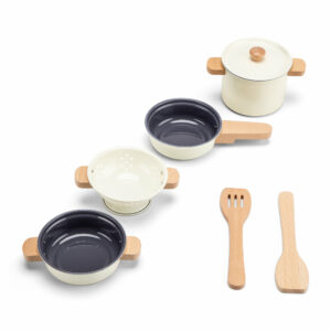 Batterie de cuisine en métal – 7 pièces blanc cassé dès 2 ans – Image 5