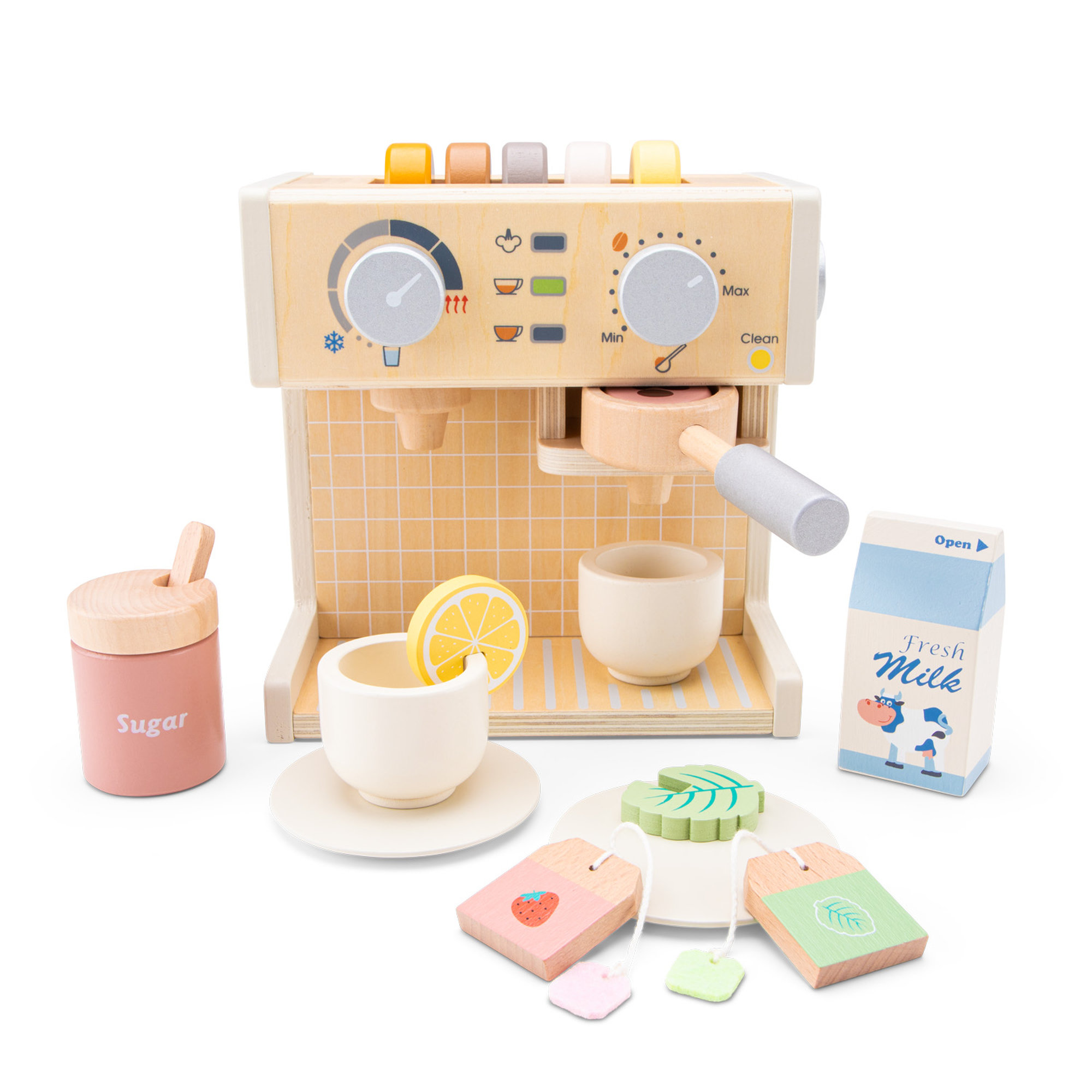 Machine à café expresso en bois – Set de 20 pièces dès 3 ans – Image 4