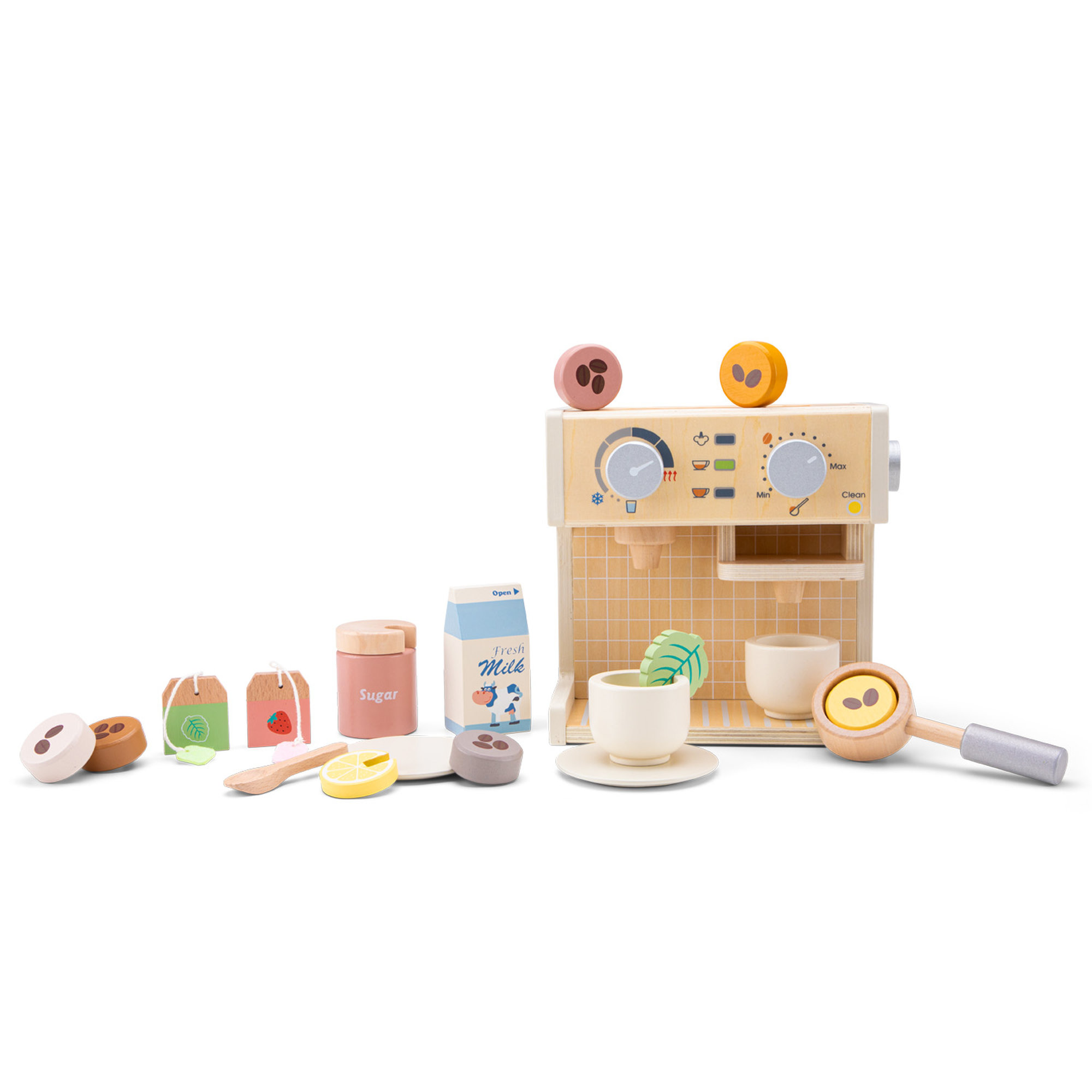 Machine à café expresso en bois – Set de 20 pièces dès 3 ans – Image 5