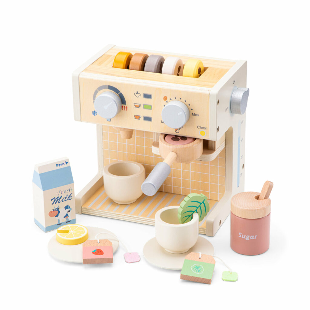 Machine à café expresso en bois – Set de 20 pièces dès 3 ans