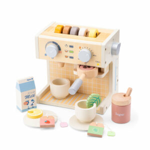 Machine à café expresso en bois – Set de 20 pièces dès 3 ans – Image 1