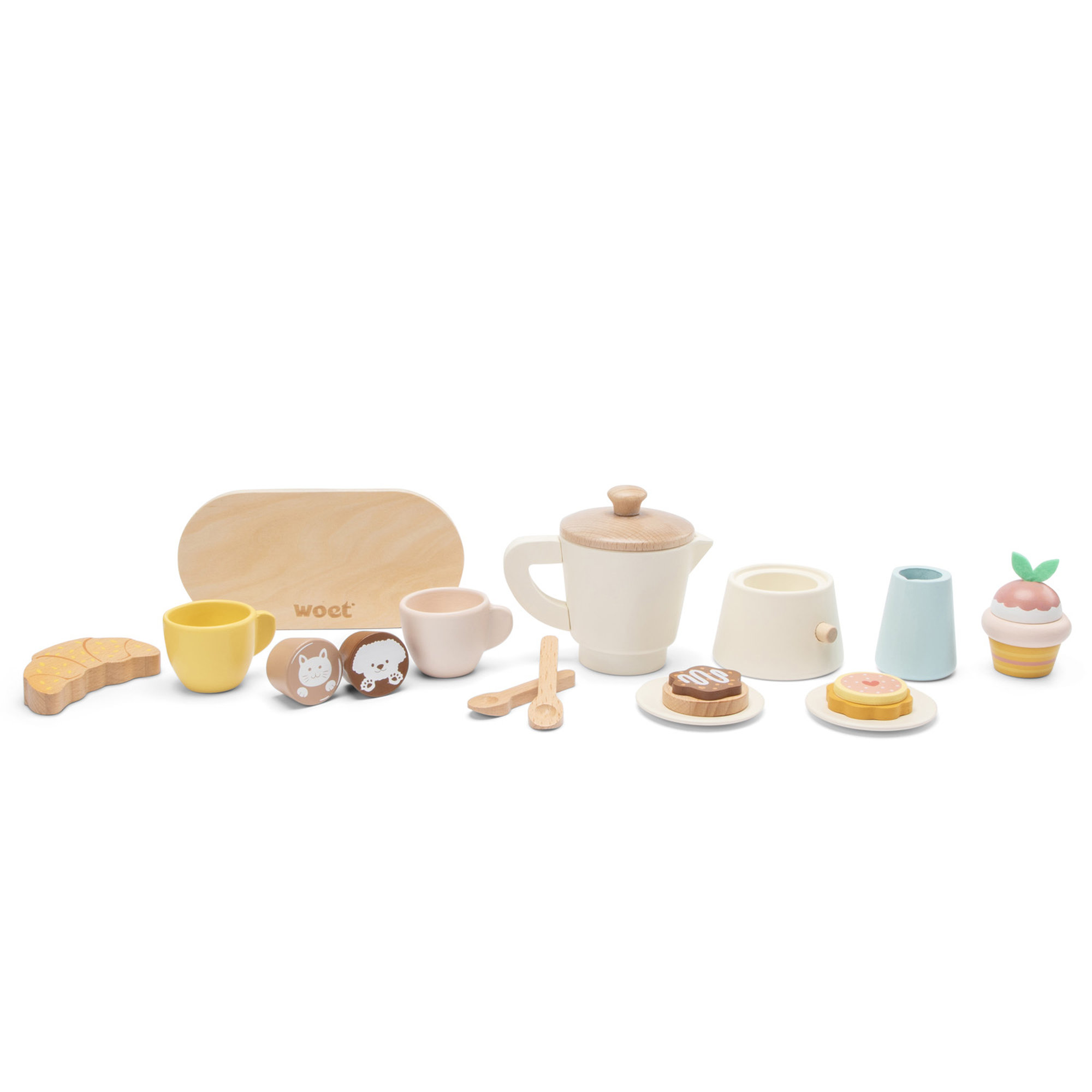 Percolateur à café en bois – Set de dinette avec pâtisseries dès 3 ans – Image 3
