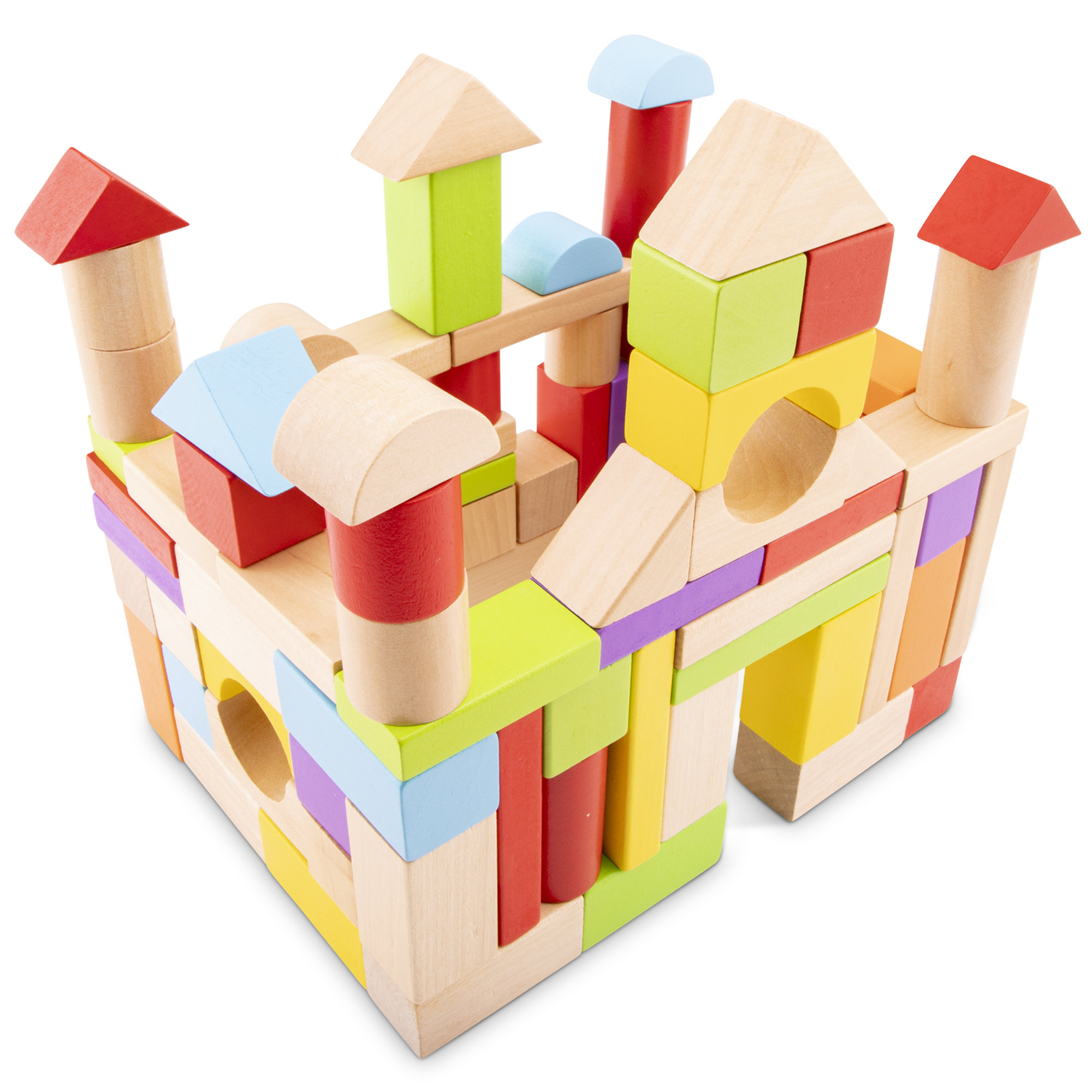 Blocs de construction en bois – 100 pièces couleurs vives dès 18 mois – Image 3
