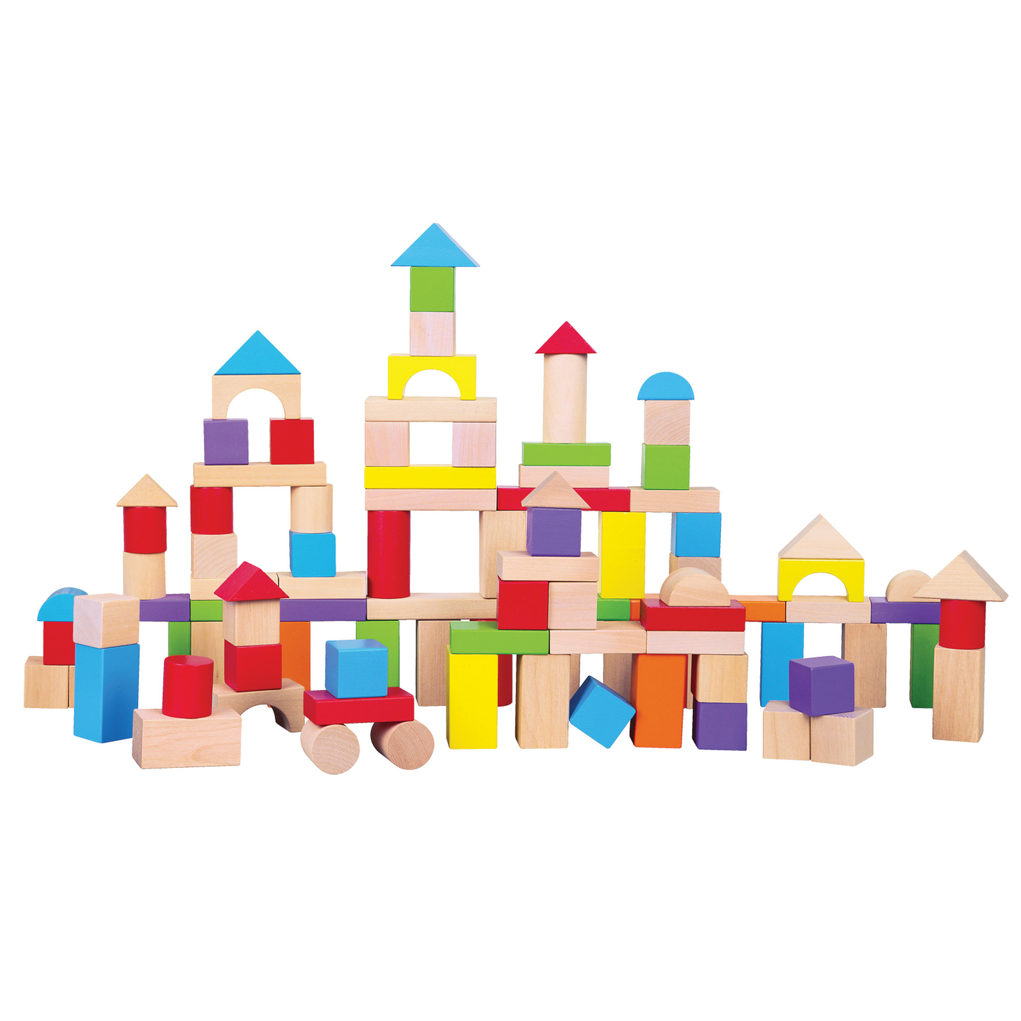 Blocs de construction en bois – 100 pièces couleurs vives dès 18 mois – Image 6