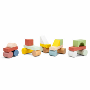 Blocs de construction en bois – 100 pièces aux couleurs pastel – Image 7