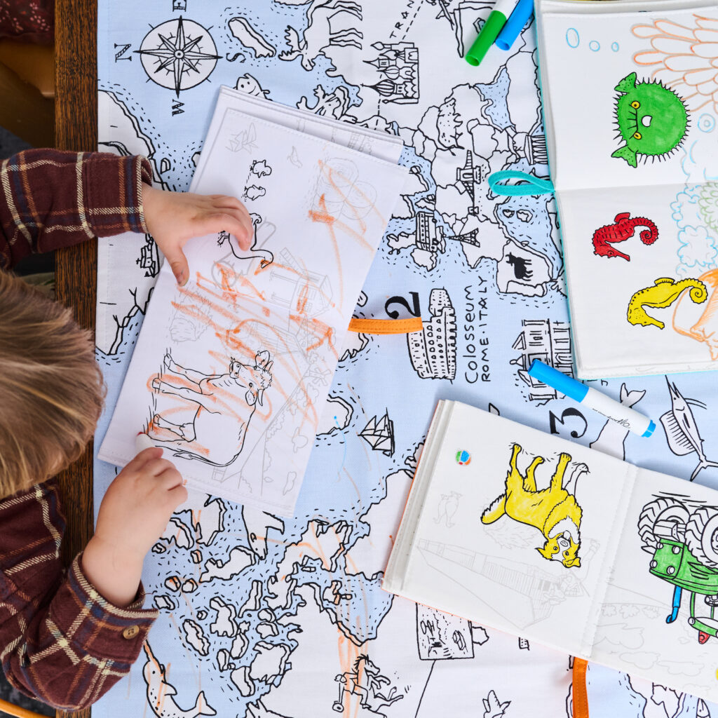 Livre de coloriage en tissu La Ferme – Lavable et réutilisable dès 1 an
