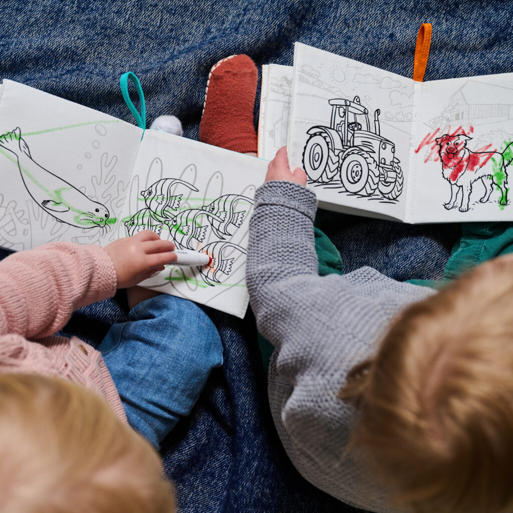 Livre de coloriage en tissu La Ferme – Lavable et réutilisable dès 1 an