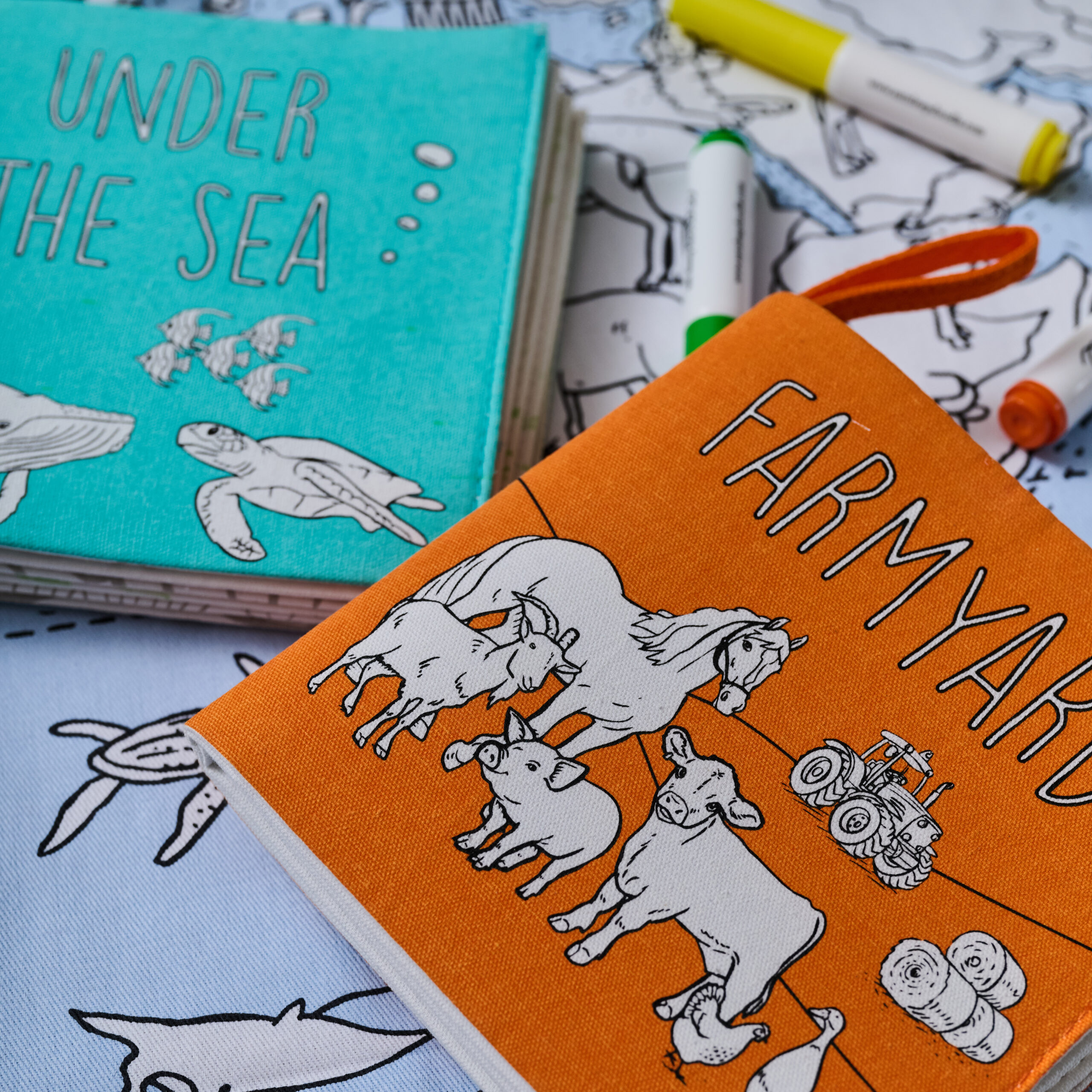 Livre de coloriage en tissu La Ferme – Lavable et réutilisable dès 1 an – Image 5
