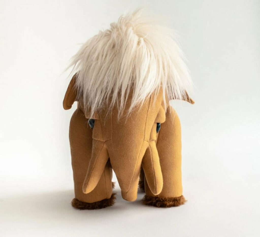 Petit mammouth terre de Sienne - Peluche cousue main